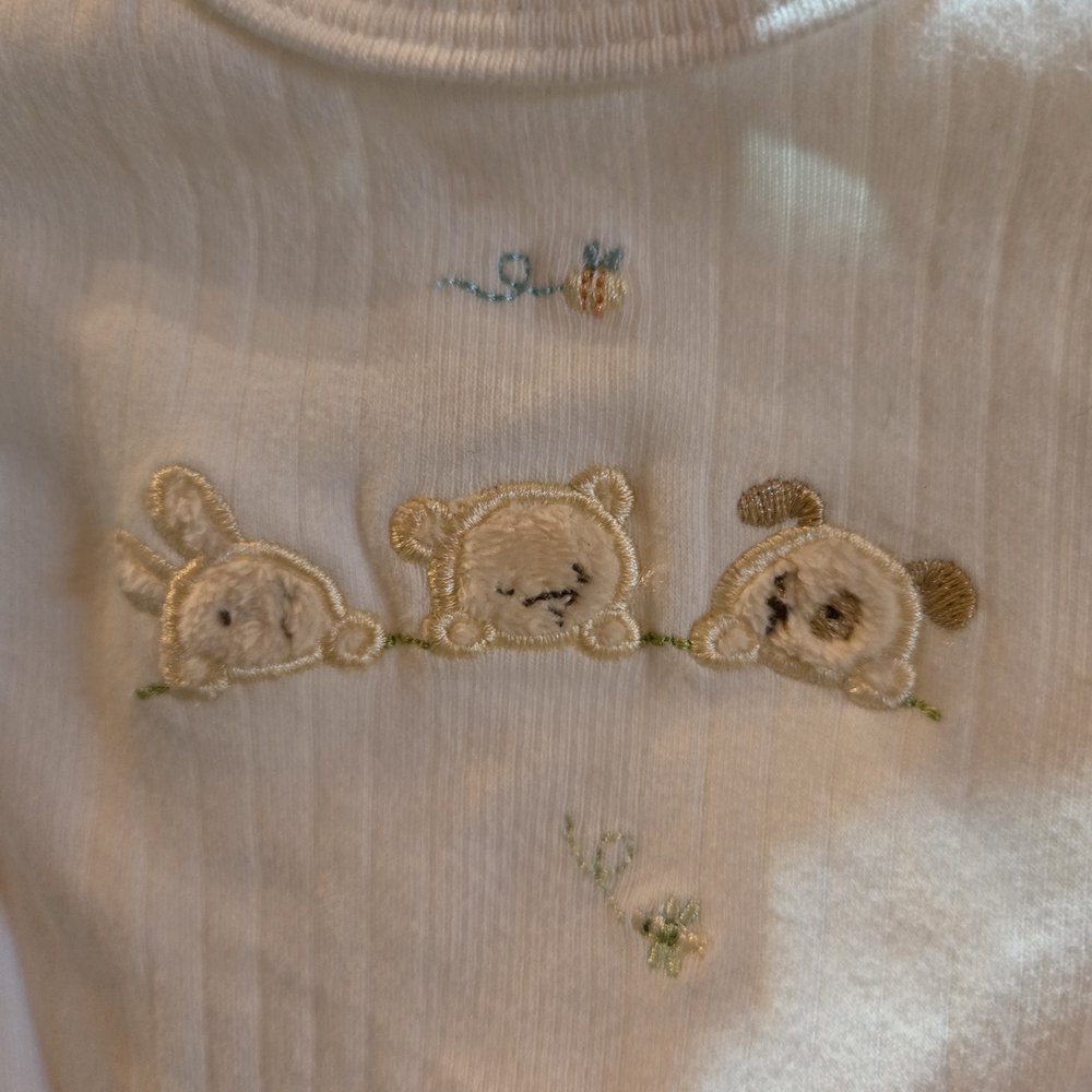 Carter's White Baby Shirt with Gold Embroidery